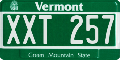 VT license plate XXT257
