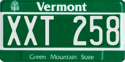 VT license plate XXT258
