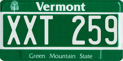 VT license plate XXT259
