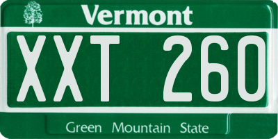 VT license plate XXT260