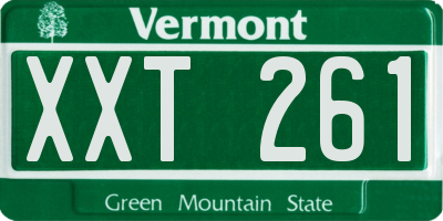 VT license plate XXT261