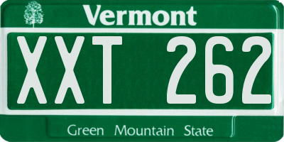 VT license plate XXT262