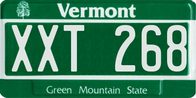 VT license plate XXT268