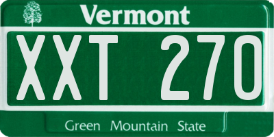 VT license plate XXT270