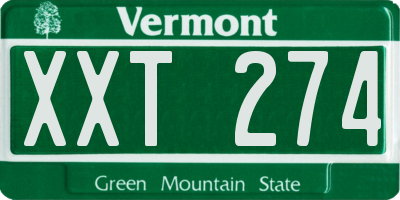 VT license plate XXT274