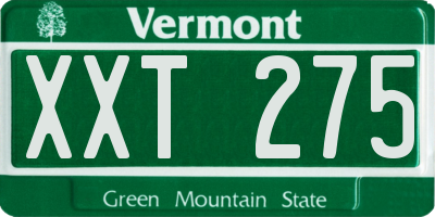 VT license plate XXT275