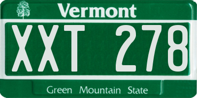 VT license plate XXT278