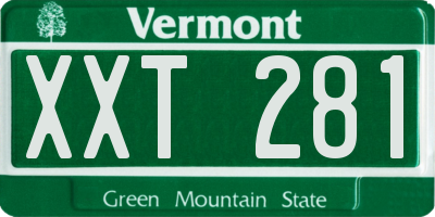 VT license plate XXT281
