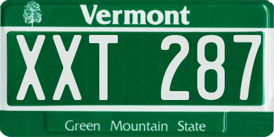 VT license plate XXT287