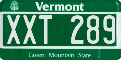VT license plate XXT289