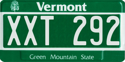 VT license plate XXT292
