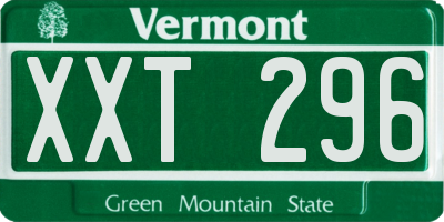 VT license plate XXT296