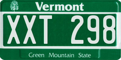 VT license plate XXT298