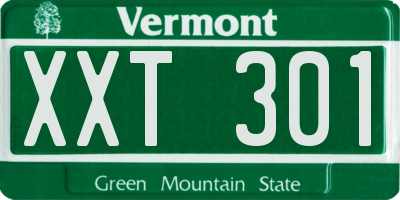 VT license plate XXT301