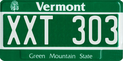 VT license plate XXT303
