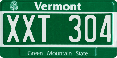 VT license plate XXT304