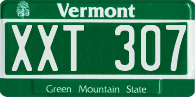 VT license plate XXT307