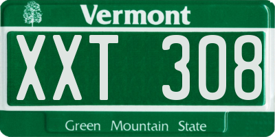 VT license plate XXT308
