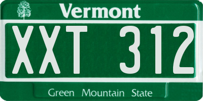 VT license plate XXT312