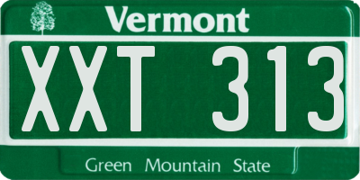VT license plate XXT313
