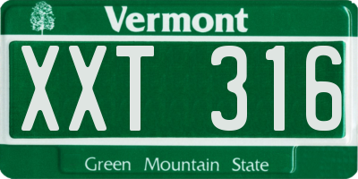 VT license plate XXT316