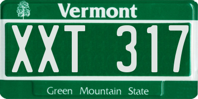 VT license plate XXT317