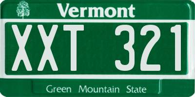 VT license plate XXT321