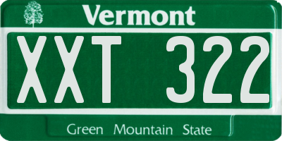 VT license plate XXT322