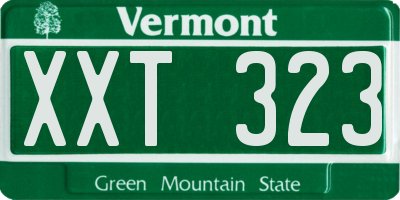 VT license plate XXT323