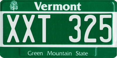 VT license plate XXT325