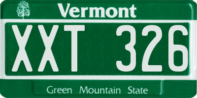 VT license plate XXT326