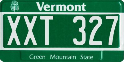 VT license plate XXT327