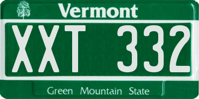 VT license plate XXT332