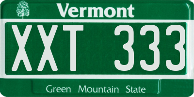 VT license plate XXT333