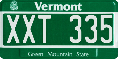 VT license plate XXT335