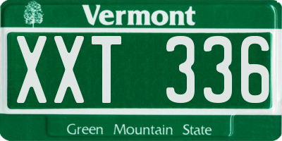 VT license plate XXT336