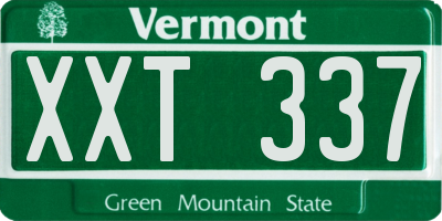 VT license plate XXT337