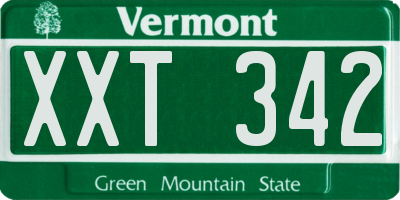 VT license plate XXT342