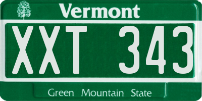 VT license plate XXT343
