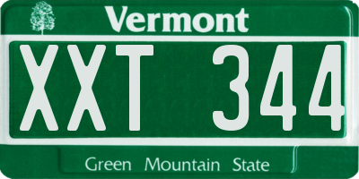 VT license plate XXT344