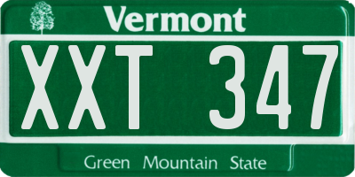 VT license plate XXT347