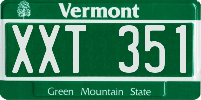 VT license plate XXT351