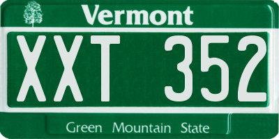 VT license plate XXT352