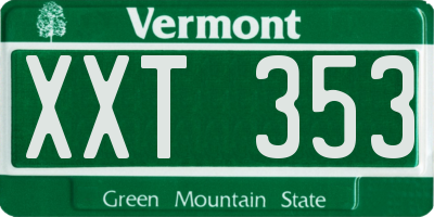 VT license plate XXT353