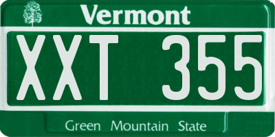 VT license plate XXT355