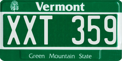 VT license plate XXT359