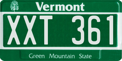 VT license plate XXT361