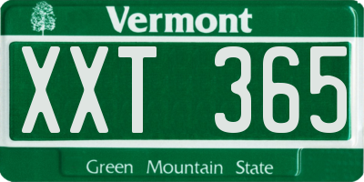 VT license plate XXT365