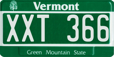 VT license plate XXT366