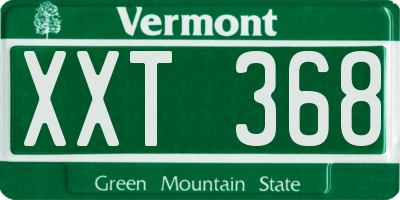 VT license plate XXT368